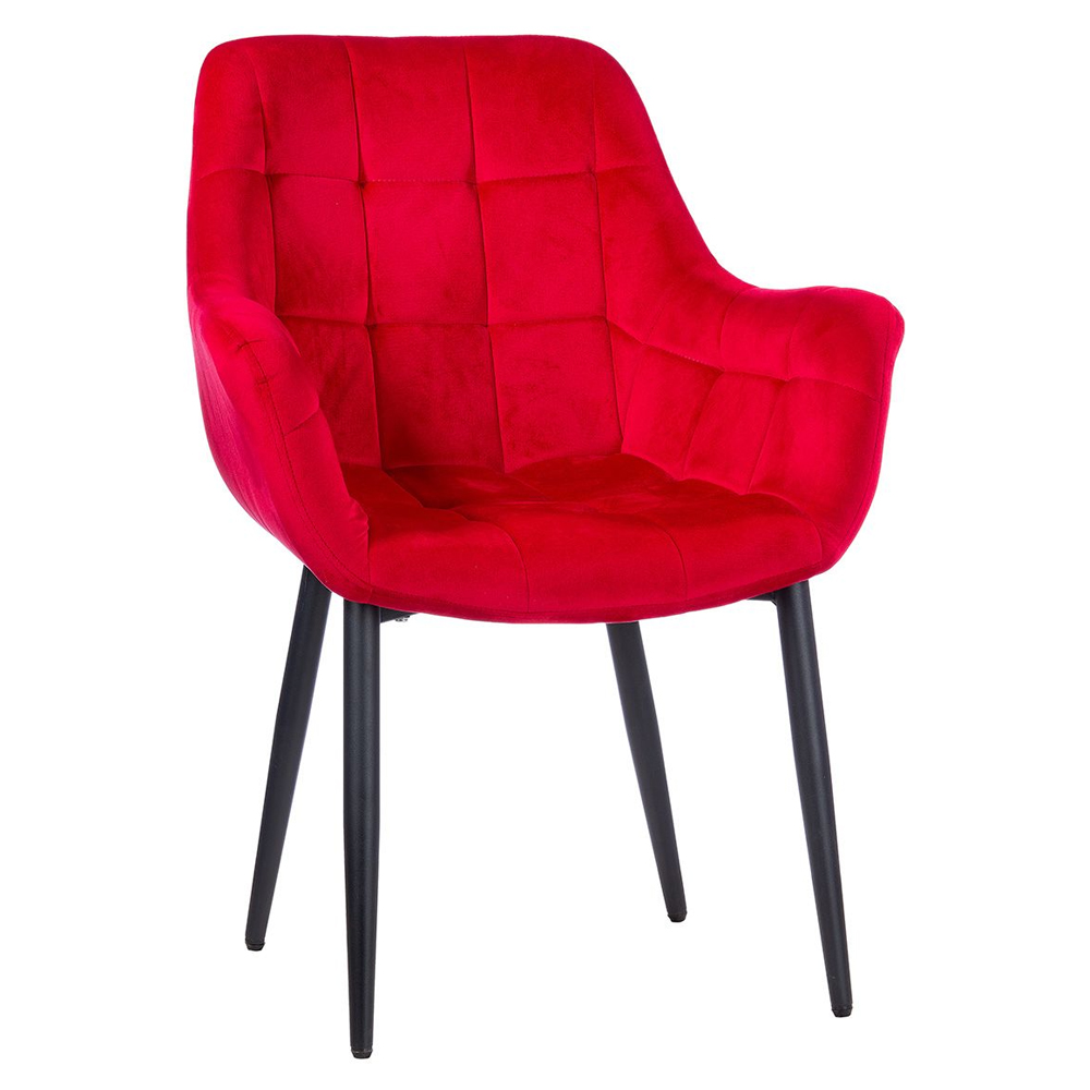 Effingham Fabric Armchair With Metal Legs In Red