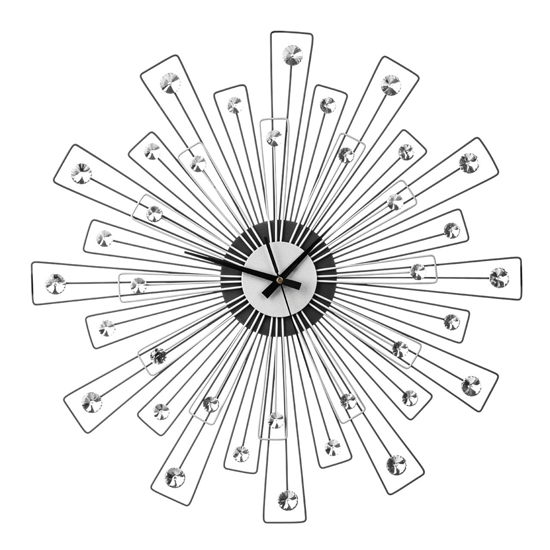 Efroya Spoke Design Wall Clock In Black And Silver