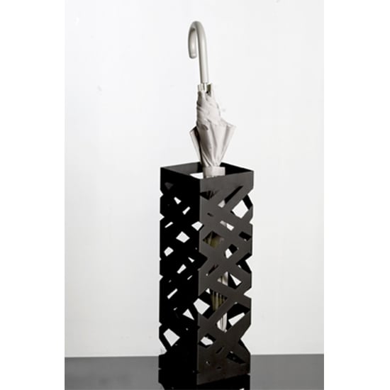 Ehrenberg Metal Criss Cross Style Umbrella Stand In Black_1