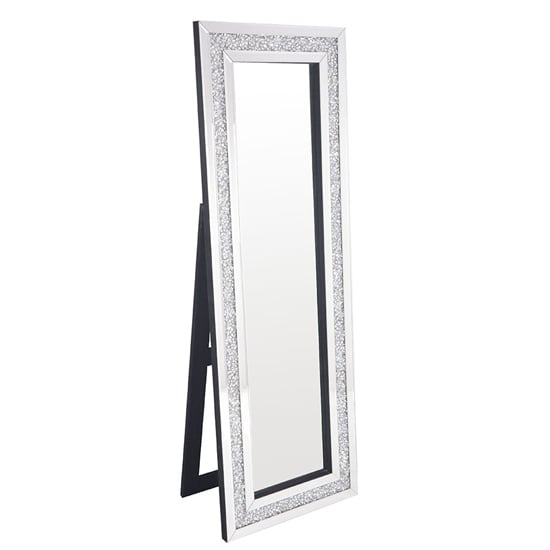 Product photograph of Eiko Rectangular Crushed Glass Free Standing Cheval Mirror from Furniture in Fashion