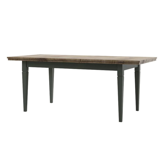 Eilat Extendaing Wooden Dining Table In Green