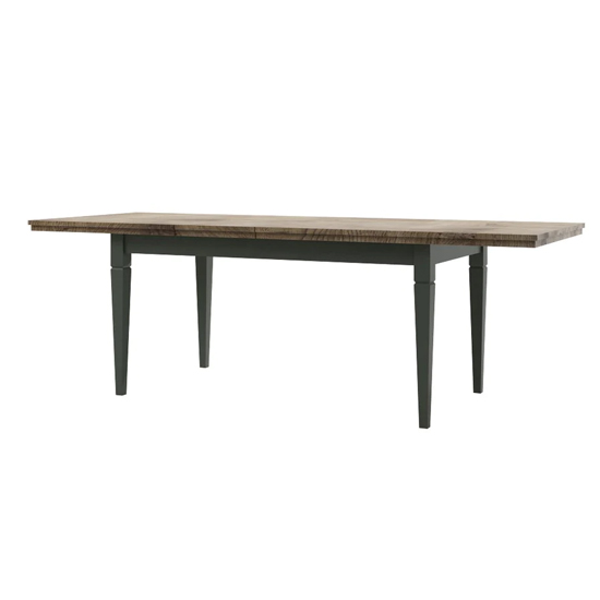 Eilat Extendaing Wooden Dining Table In Green
