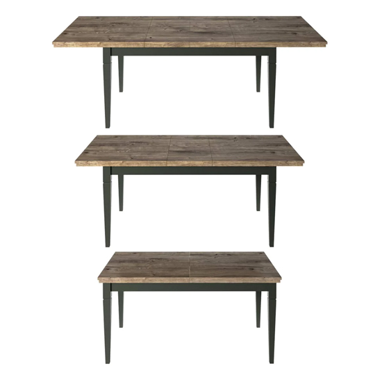 Eilat Extendaing Wooden Dining Table In Green