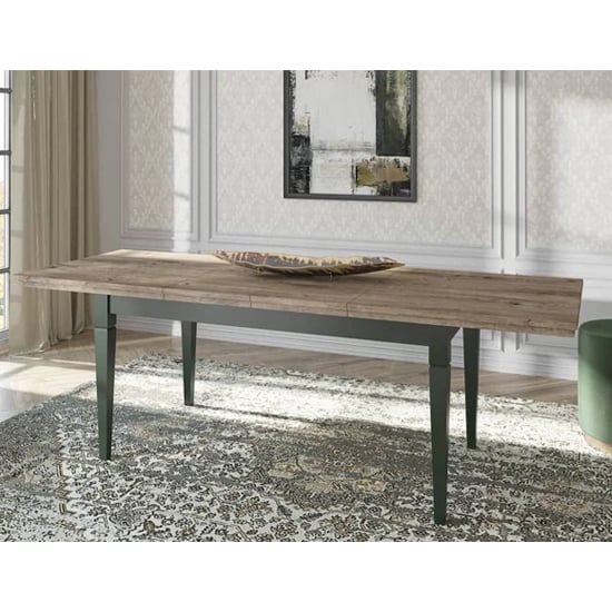 Read more about Eilat extendaing wooden dining table in green