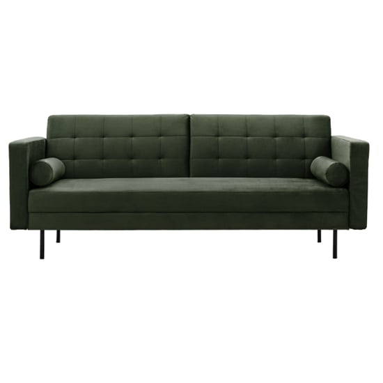 Eilat Fabric 3 Seater Sofa Bed In Bottle Green