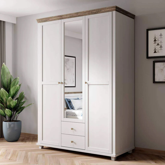 Read more about Eilat mirrored wardrobe with 3 doors in abisko ash