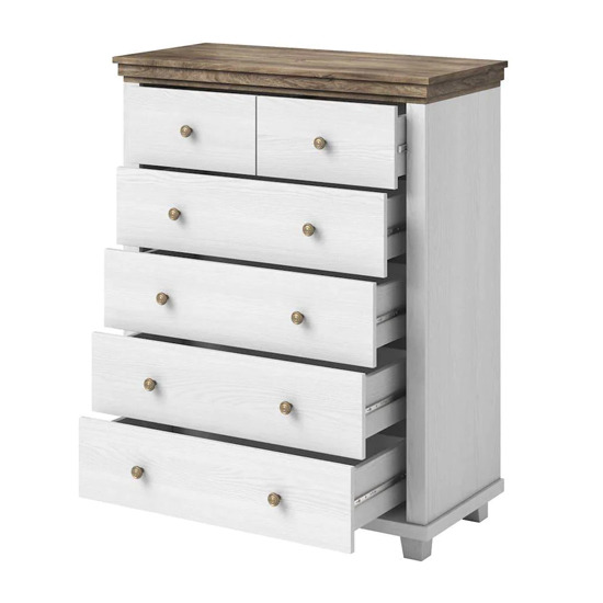 Eilat Wooden Chest Of 6 Drawers In Abisko Ash