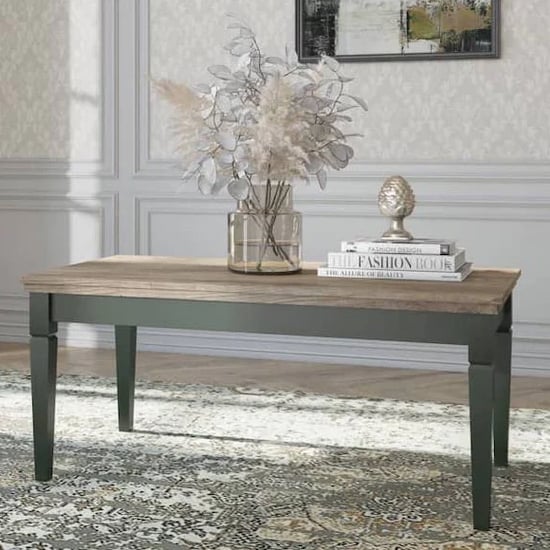 Product photograph of Eilat Wooden Coffee Table In Green from Furniture in Fashion