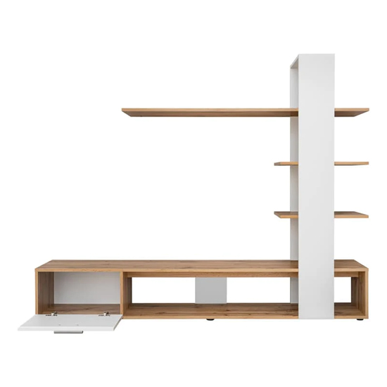 Eilat Wooden Entertainment Unit In Wotan Oak And White