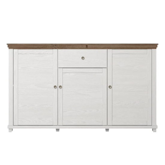 Eilat Wooden Sideboard With 3 Doors 1 Drawer In Abisko Ash