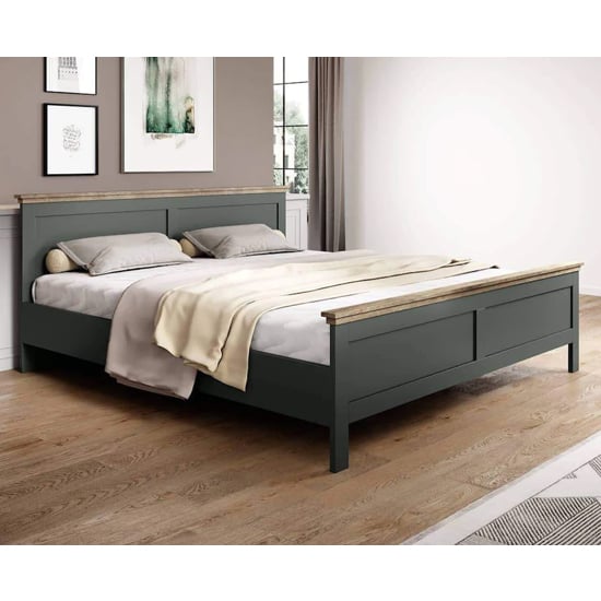 Read more about Eilat wooden super king size bed in green