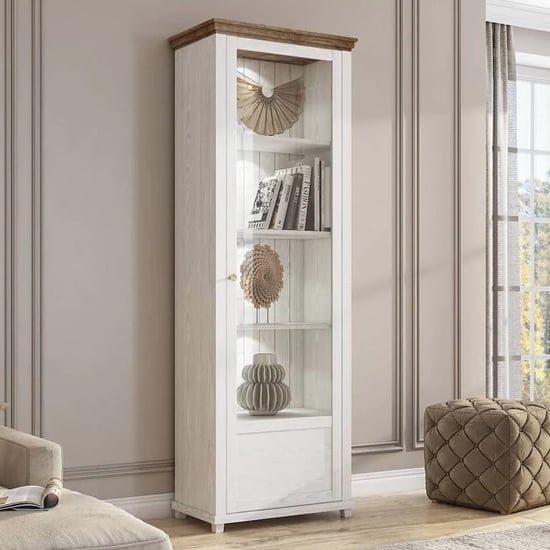 Read more about Eilat wooden tall display cabinet right in abisko ash and led
