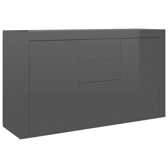 Einar High Gloss Sideboard With 2 Doors 4 Drawers In Grey_3