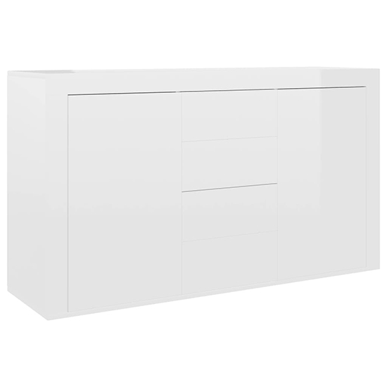 Einar High Gloss Sideboard With 2 Doors 4 Drawers In White_3