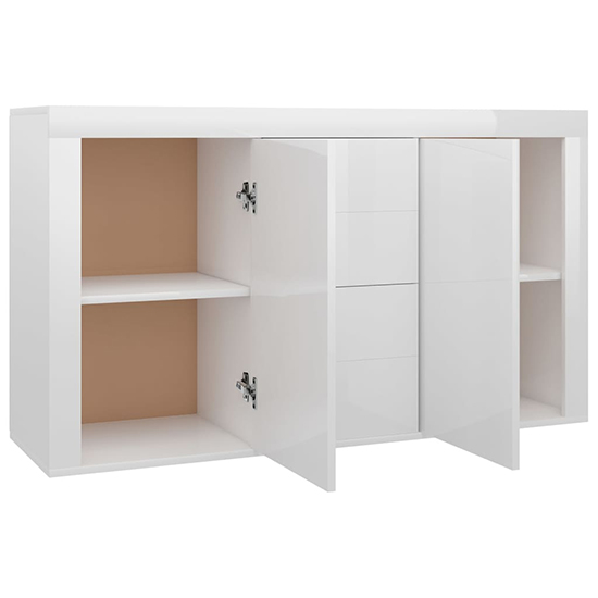 Einar High Gloss Sideboard With 2 Doors 4 Drawers In White_4