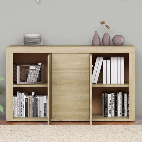 Einar Wooden Sideboard With 2 Doors 4 Drawers In Sonoma Oak_2