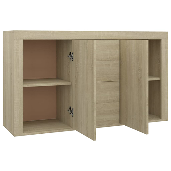 Einar Wooden Sideboard With 2 Doors 4 Drawers In Sonoma Oak_4