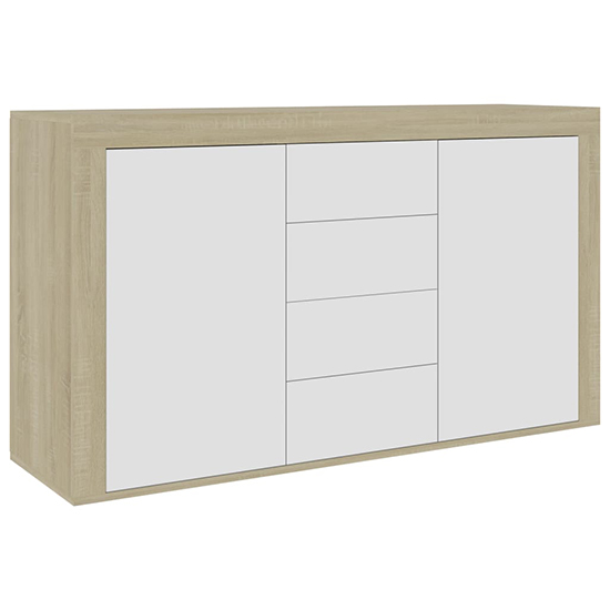 Einar Wooden Sideboard With 2 Doors 4 Drawers In White Oak_3