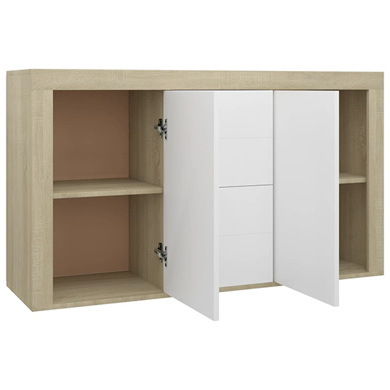 Einar Wooden Sideboard With 2 Doors 4 Drawers In White Oak_4