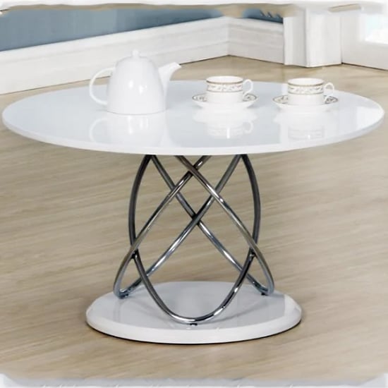 Product photograph of Einav High Gloss Coffee Table Round In White from Furniture in Fashion