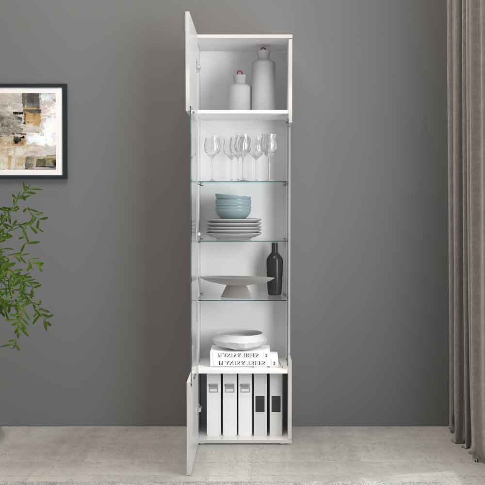 Eindhoven High Gloss Display Cabinet With 1 Glass Door In White