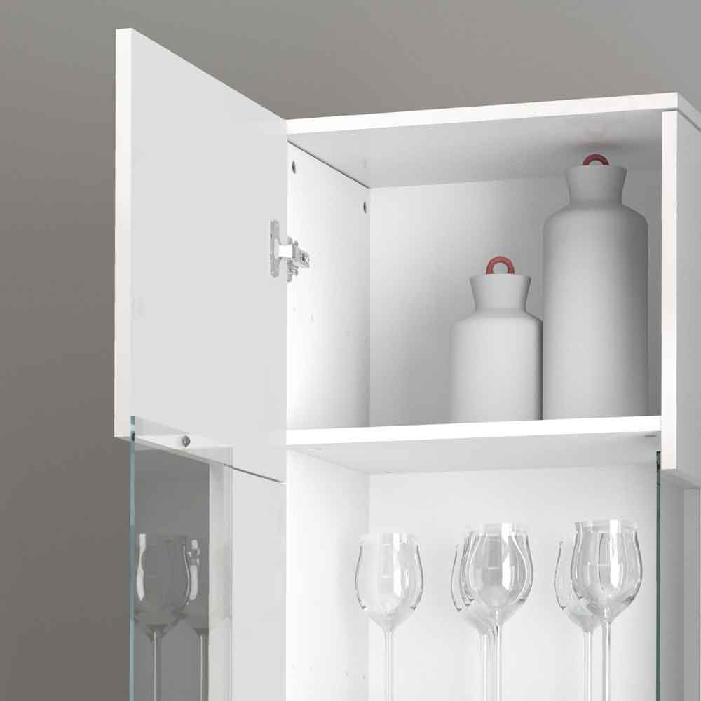 Eindhoven High Gloss Display Cabinet With 1 Glass Door In White