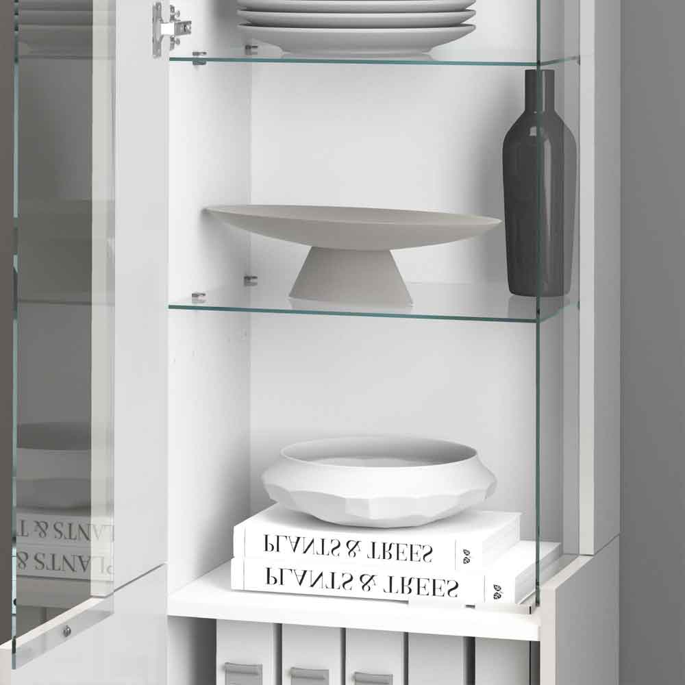 Eindhoven High Gloss Display Cabinet With 1 Glass Door In White