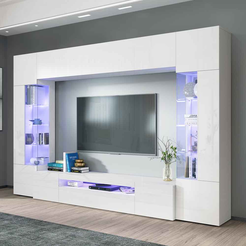 Eindhoven High Gloss Entertainment Unit In White