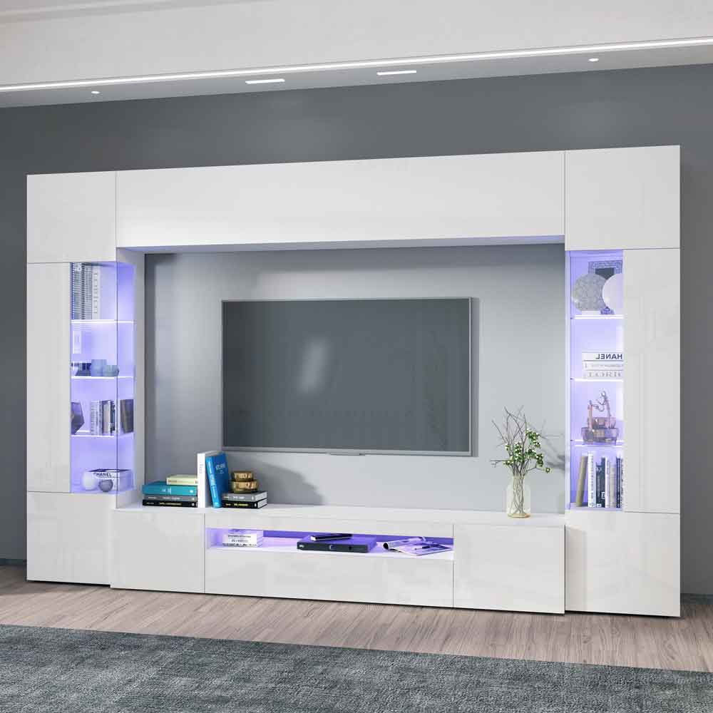 Eindhoven High Gloss Entertainment Unit In White