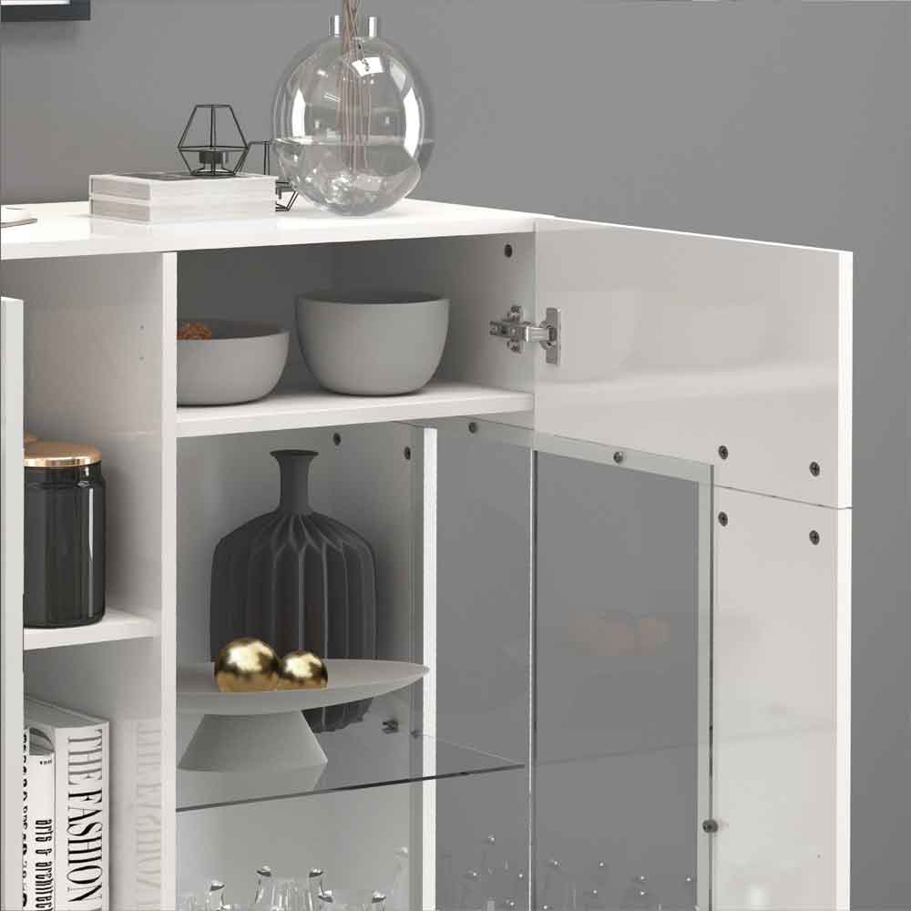 Eindhoven High Gloss Highboard With 3 Doors In White