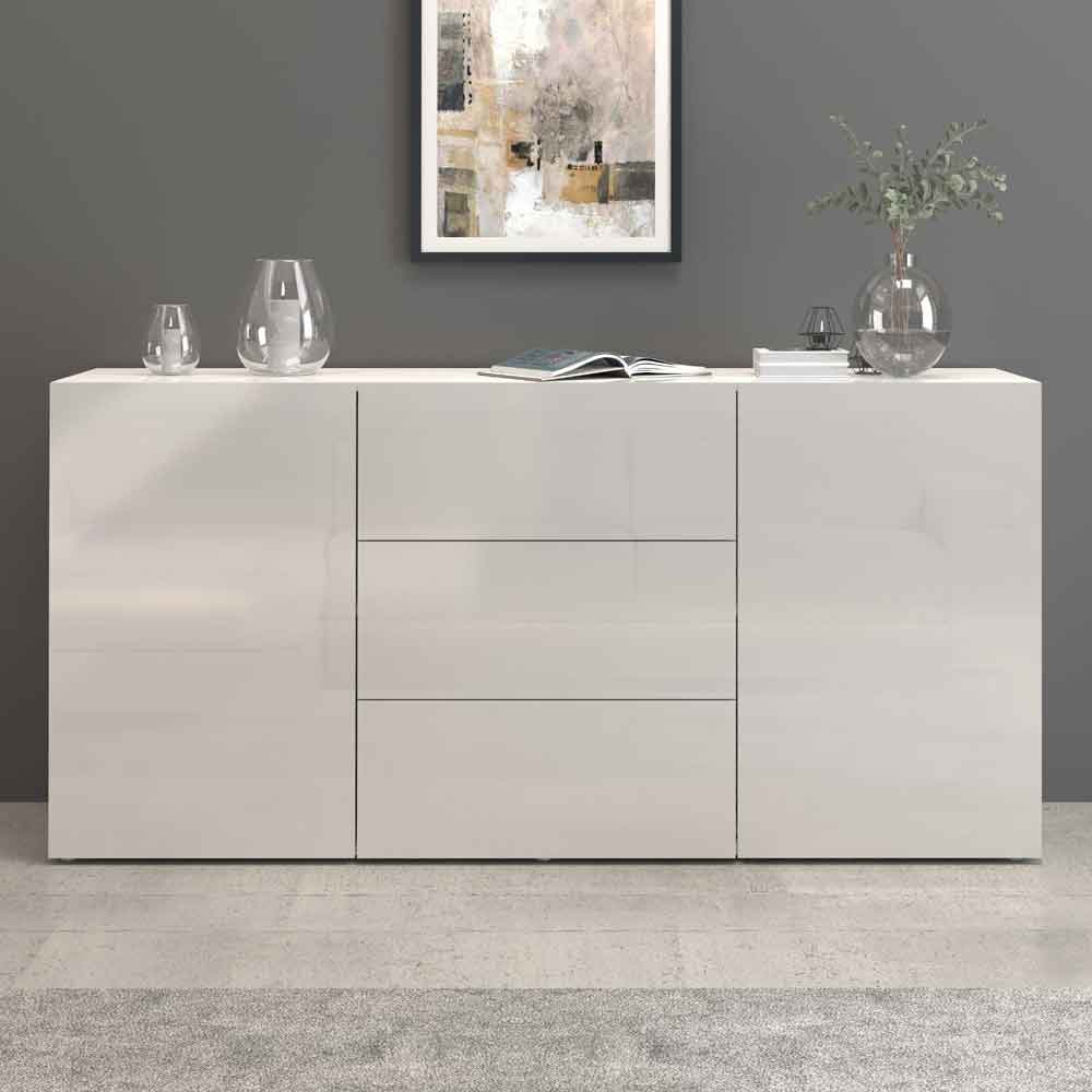 Eindhoven High Gloss Sideboard With 2 Doors 3 Drawers In White