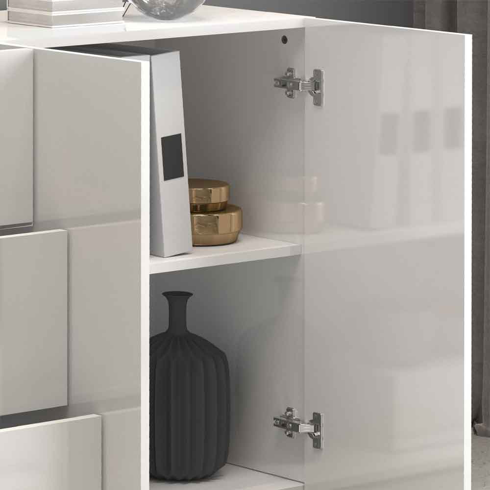 Eindhoven High Gloss Sideboard With 4 Doors 3 Drawers In White