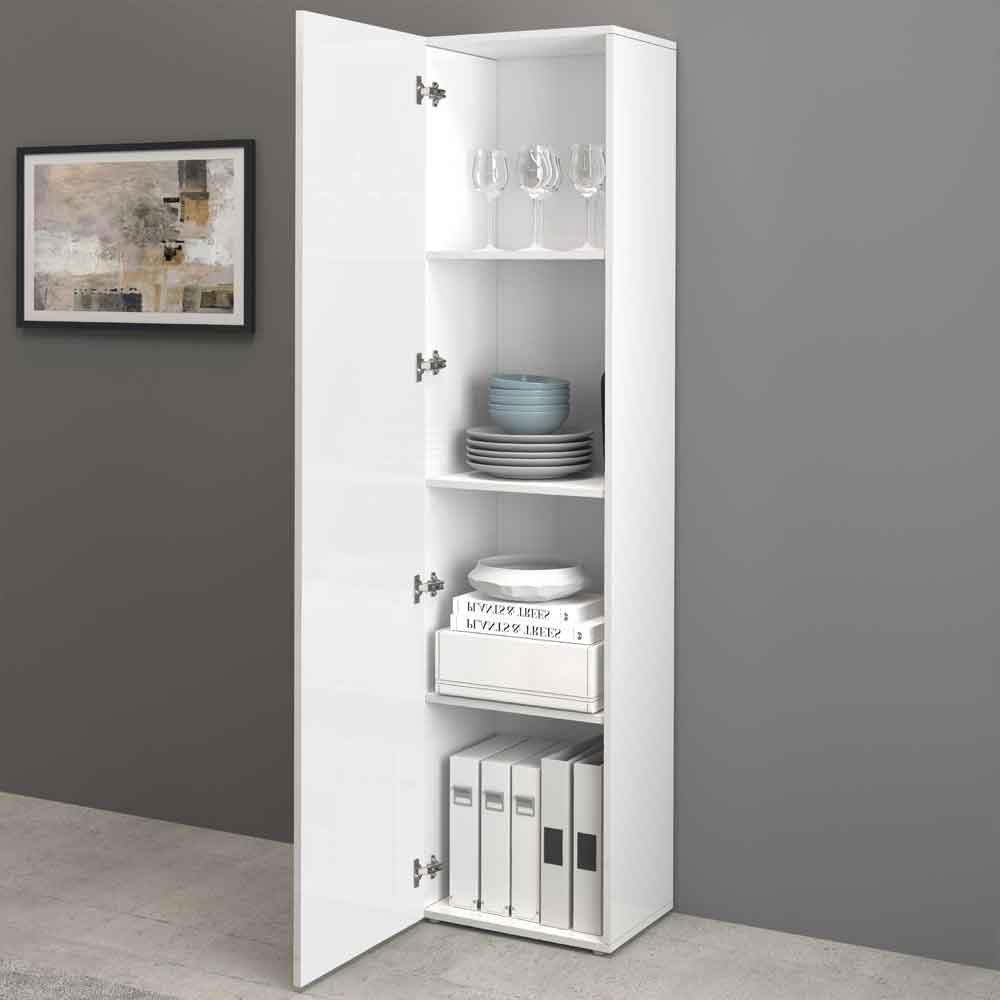Eindhoven High Gloss Storage Cabinet With 1 Door In White