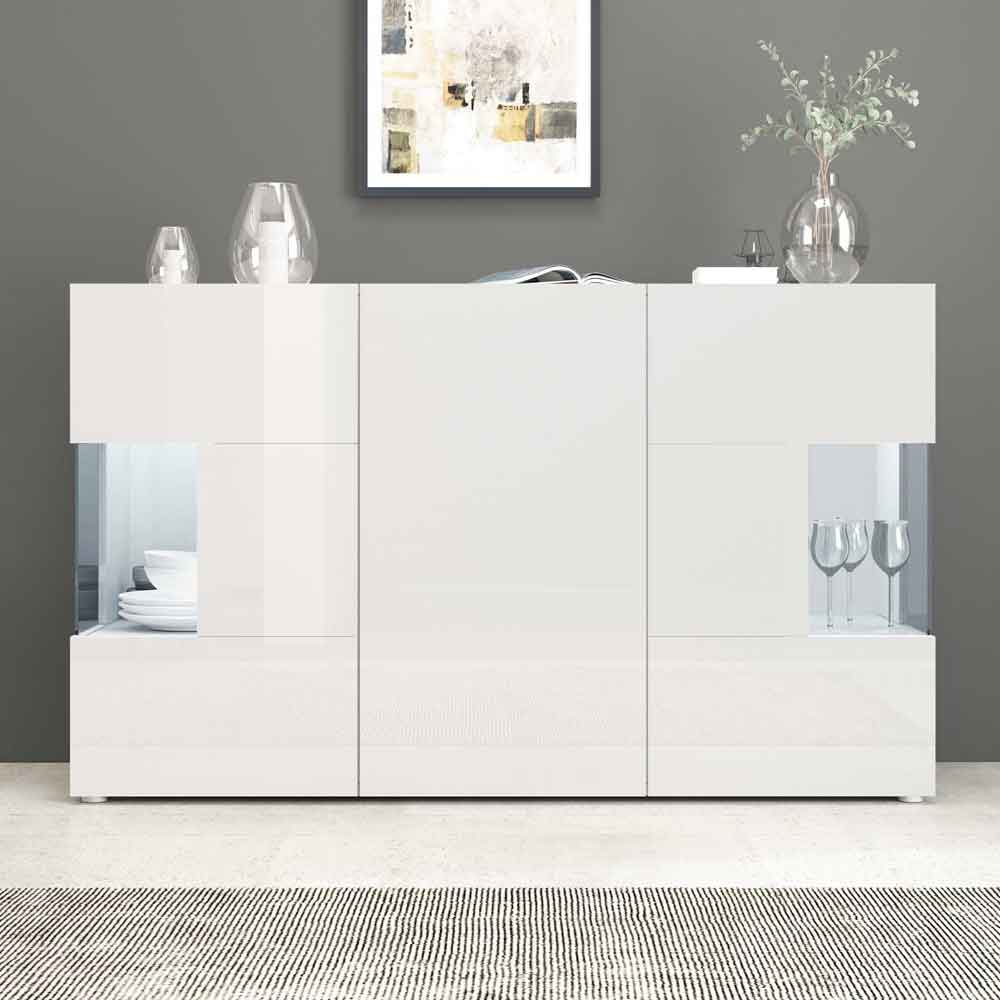Eindhoven High Gloss Storage Cabinet With 3 Doors In White