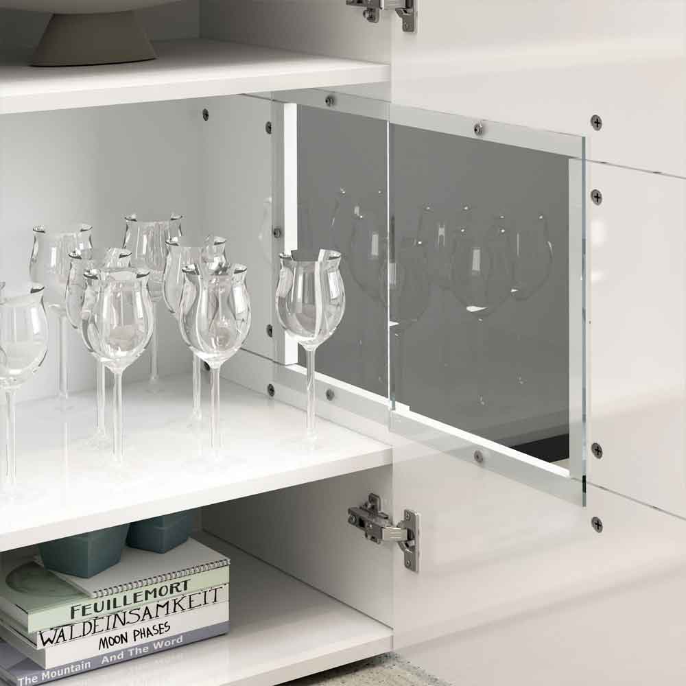 Eindhoven High Gloss Storage Cabinet With 3 Doors In White