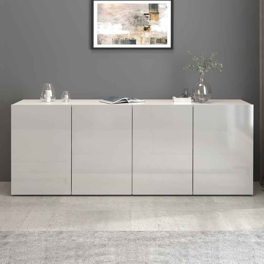 Eindhoven High Gloss Storage Cabinet With 4 Doors In White