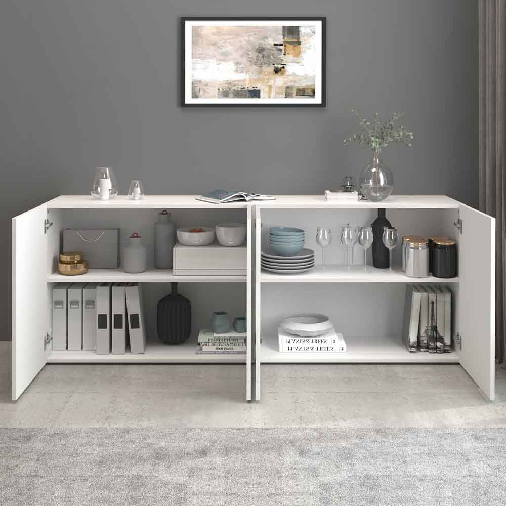 Eindhoven High Gloss Storage Cabinet With 4 Doors In White
