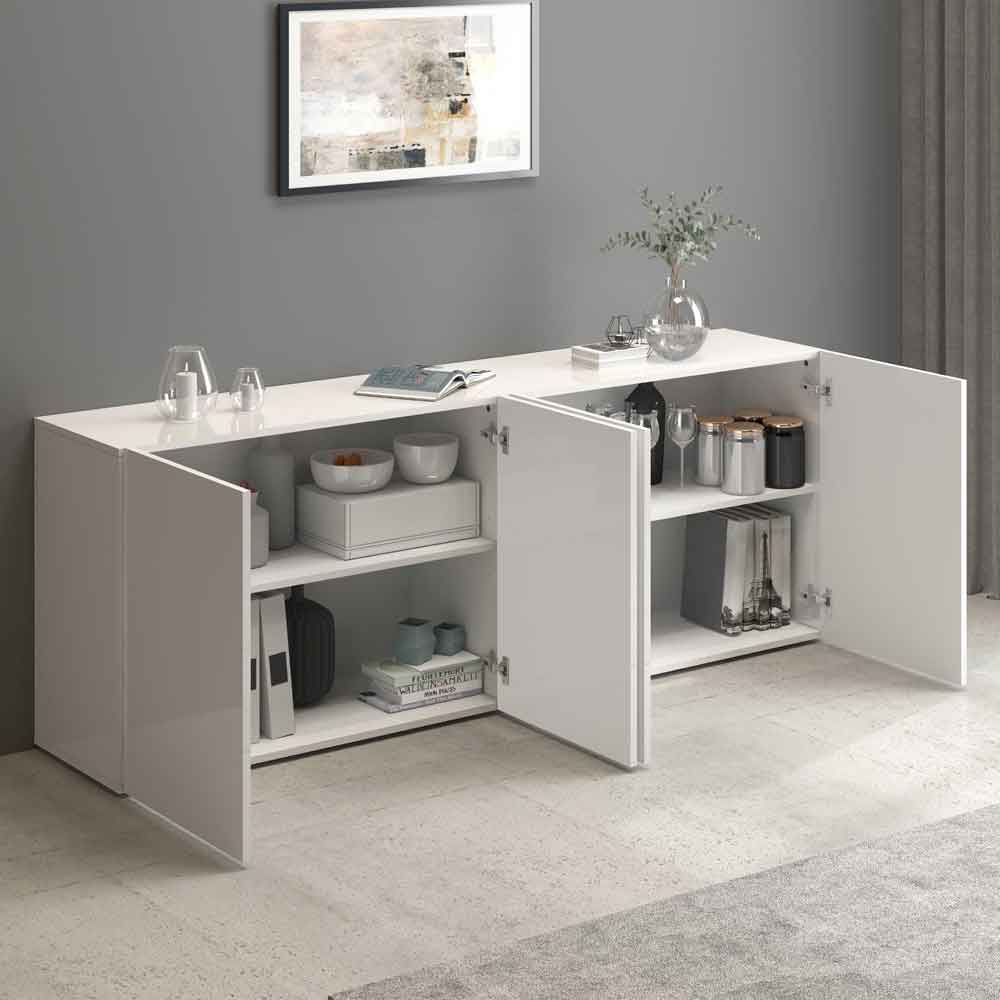 Eindhoven High Gloss Storage Cabinet With 4 Doors In White