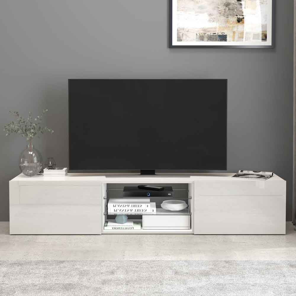 Eindhoven High Gloss TV Stand With 2 Doors In White