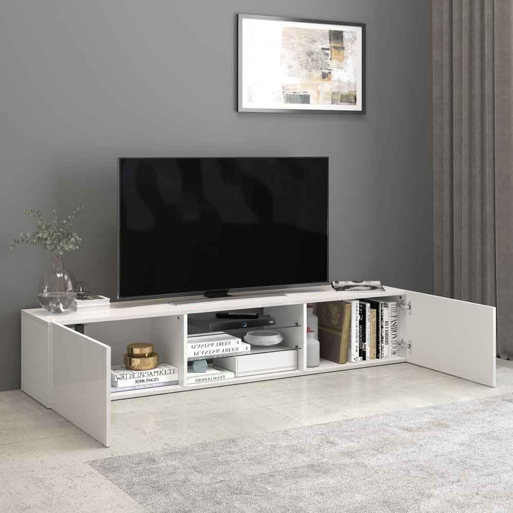 Eindhoven High Gloss TV Stand With 2 Doors In White