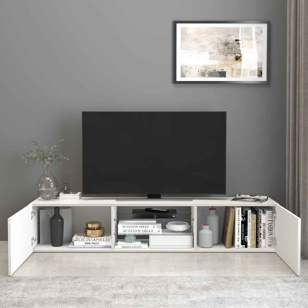 Eindhoven High Gloss TV Stand With 2 Doors In White