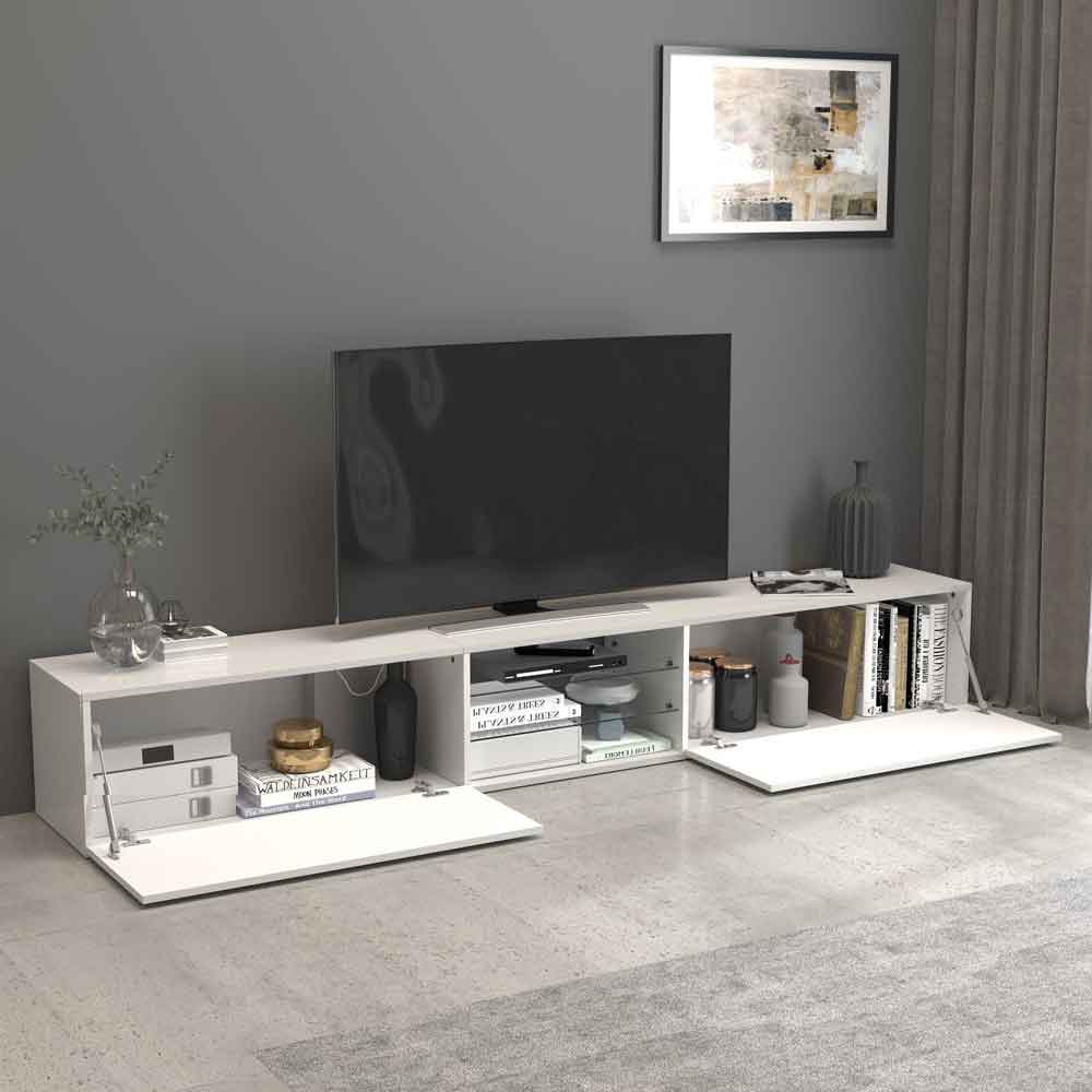 Eindhoven High Gloss TV Stand With 2 Flap Doors In White