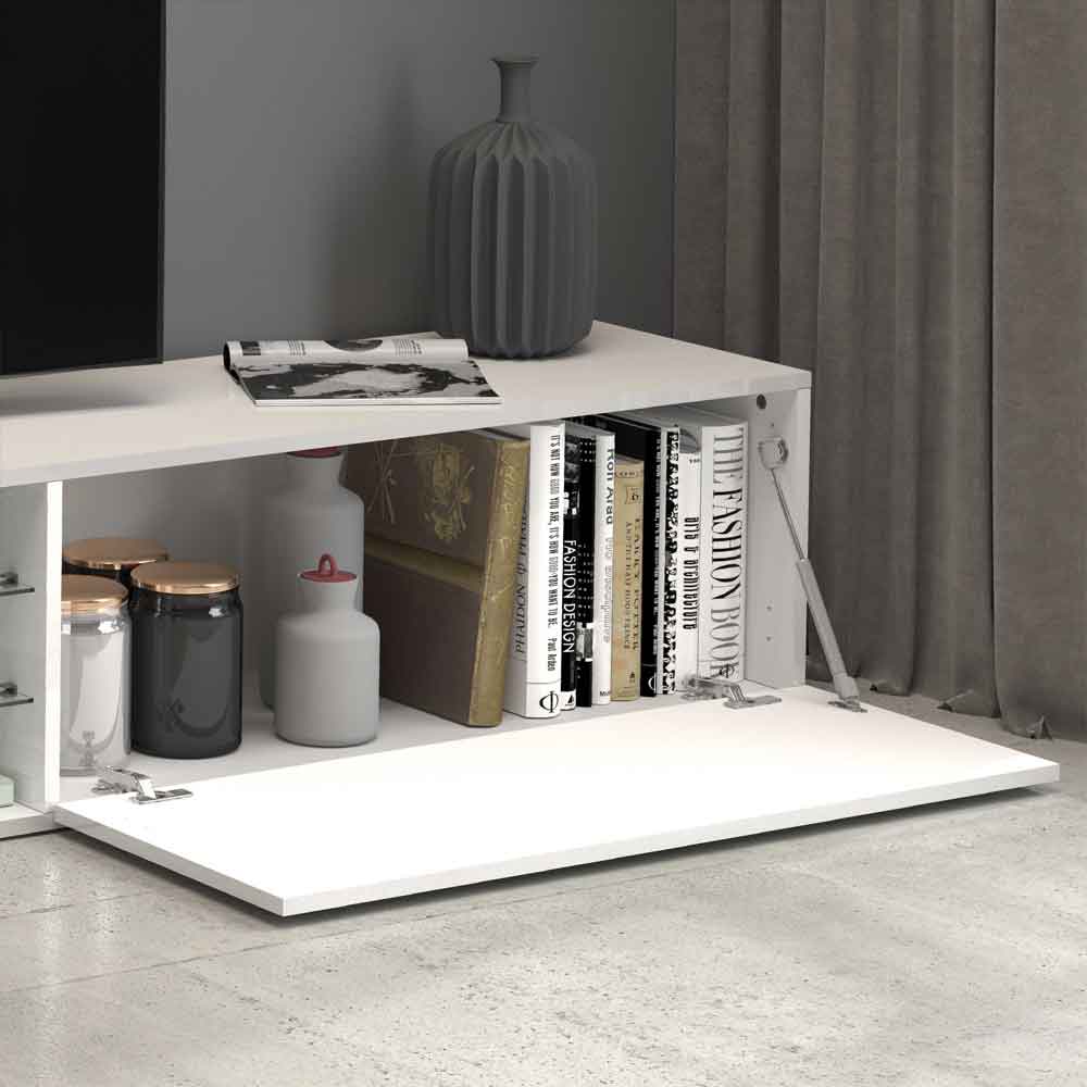 Eindhoven High Gloss TV Stand With 2 Flap Doors In White