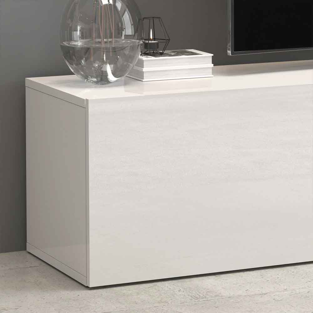 Eindhoven High Gloss TV Stand With 2 Flap Doors In White