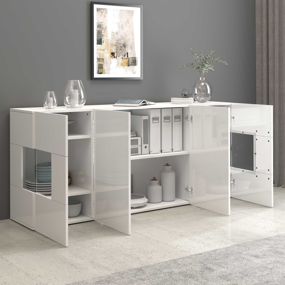 Eindhoven High Gloss Sideboard With 2 Glass Doors In White