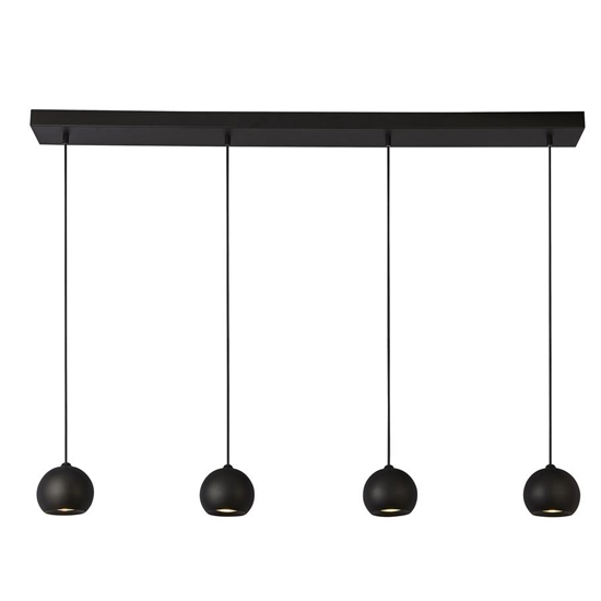 Product photograph of Eindhoven Metal 4 Lights Bar Pendant Light In Matt Black from Furniture in Fashion