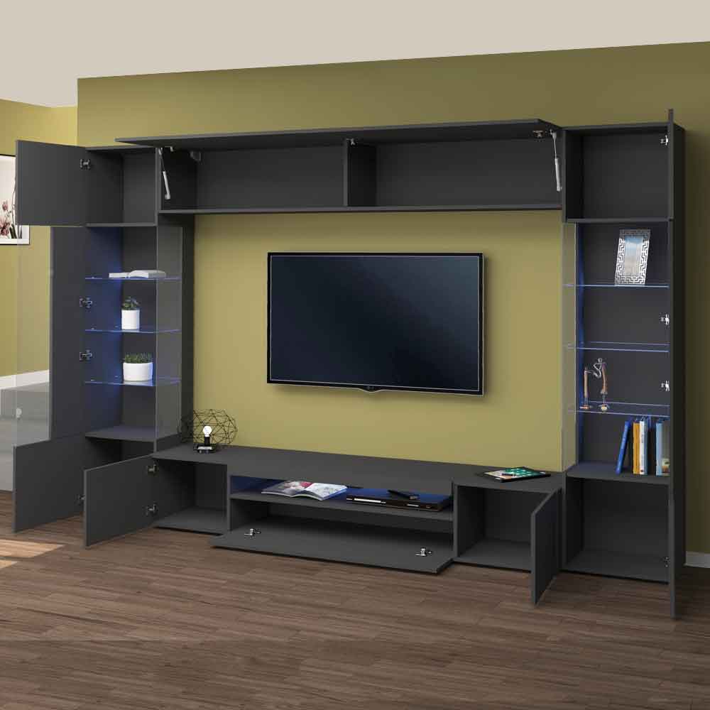 Eindhoven Wooden Entertainment Unit In Matte Anthracite