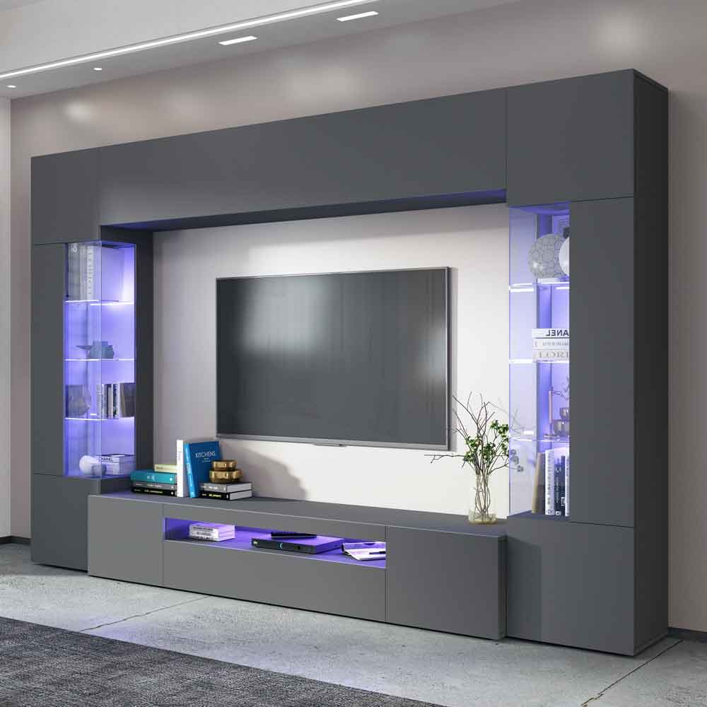 Eindhoven Wooden Entertainment Unit In Matte Anthracite