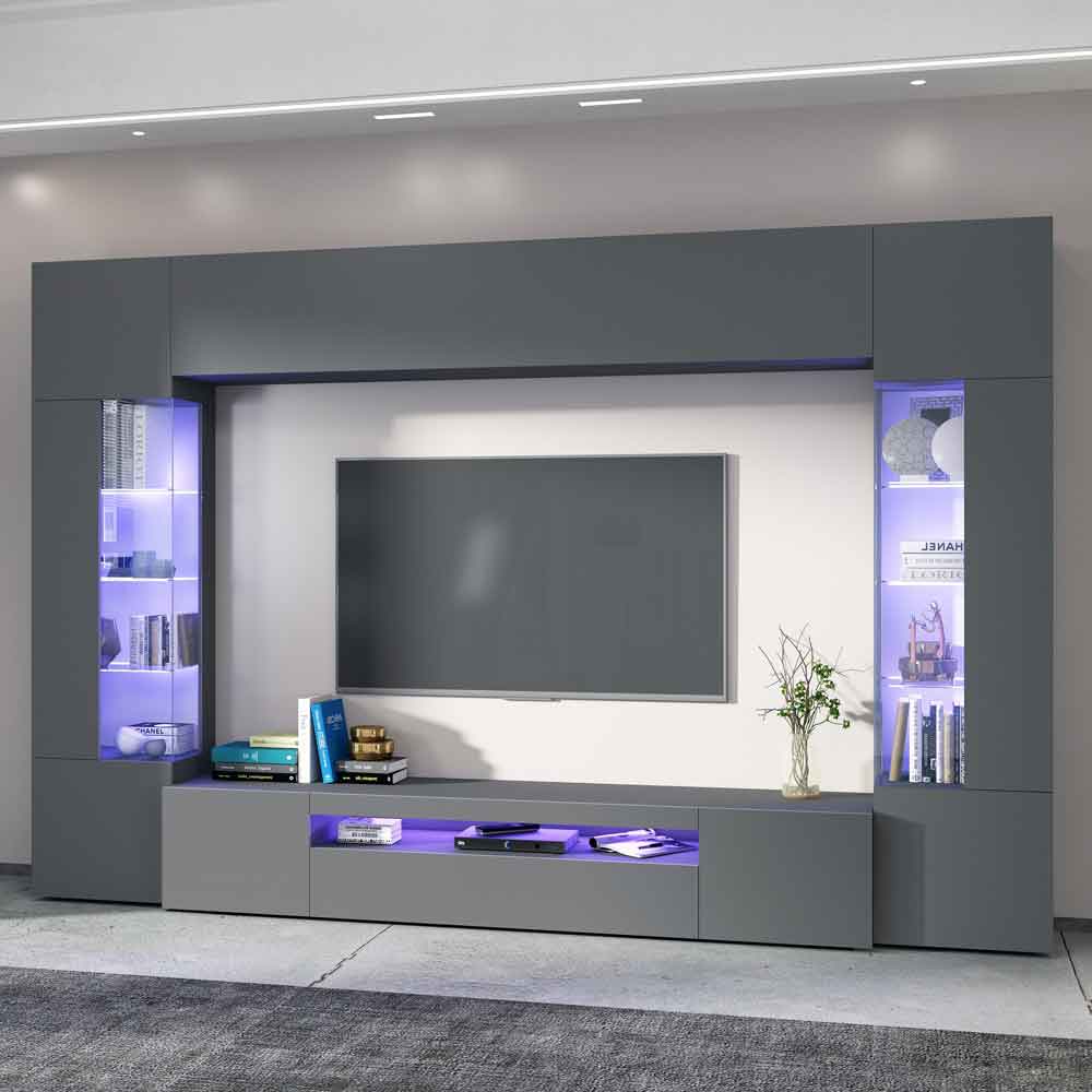 Eindhoven Wooden Entertainment Unit In Matte Anthracite