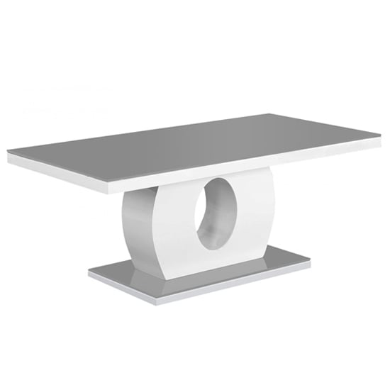 Eira Grey Glass Coffee Table Rectangular With White Gloss Base